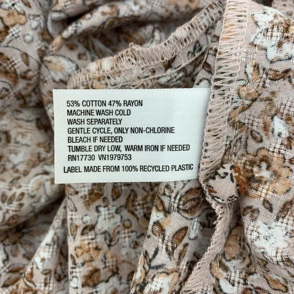 Universal Thread Midi Dress Size S Floral Ruffle Crew Neck Balloon Long Sleeve - Picture 8 of 8